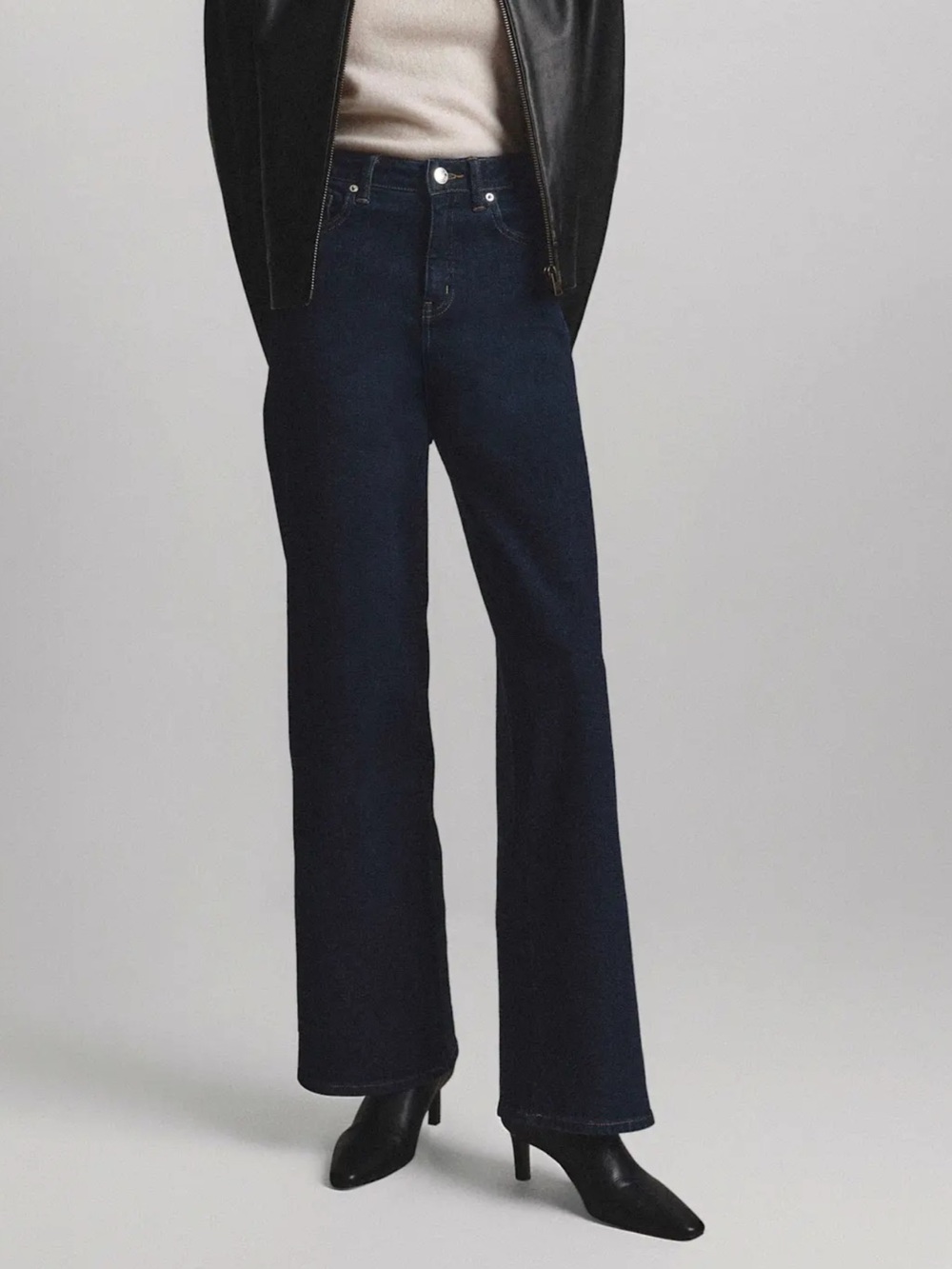 💗NWT Quince Bella Stretch Wide-Leg Jeans Deep Rinse Size 26